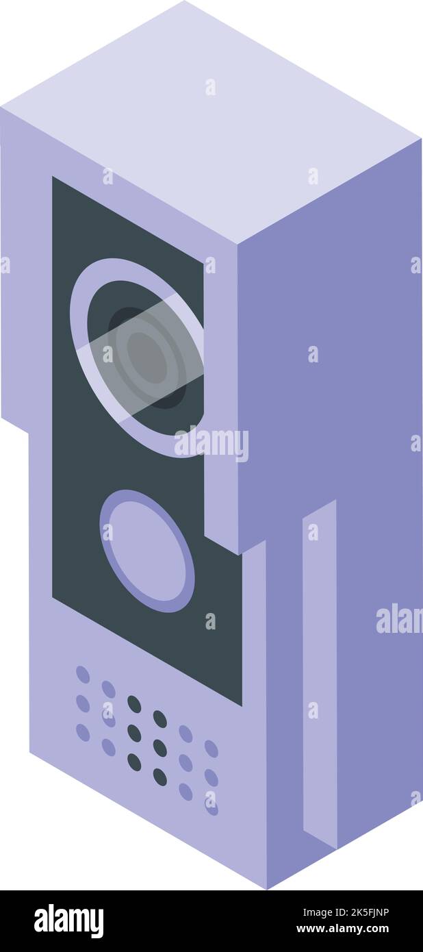 Intercom bell icon isometric vector. Video door. Camera system Stock Vector