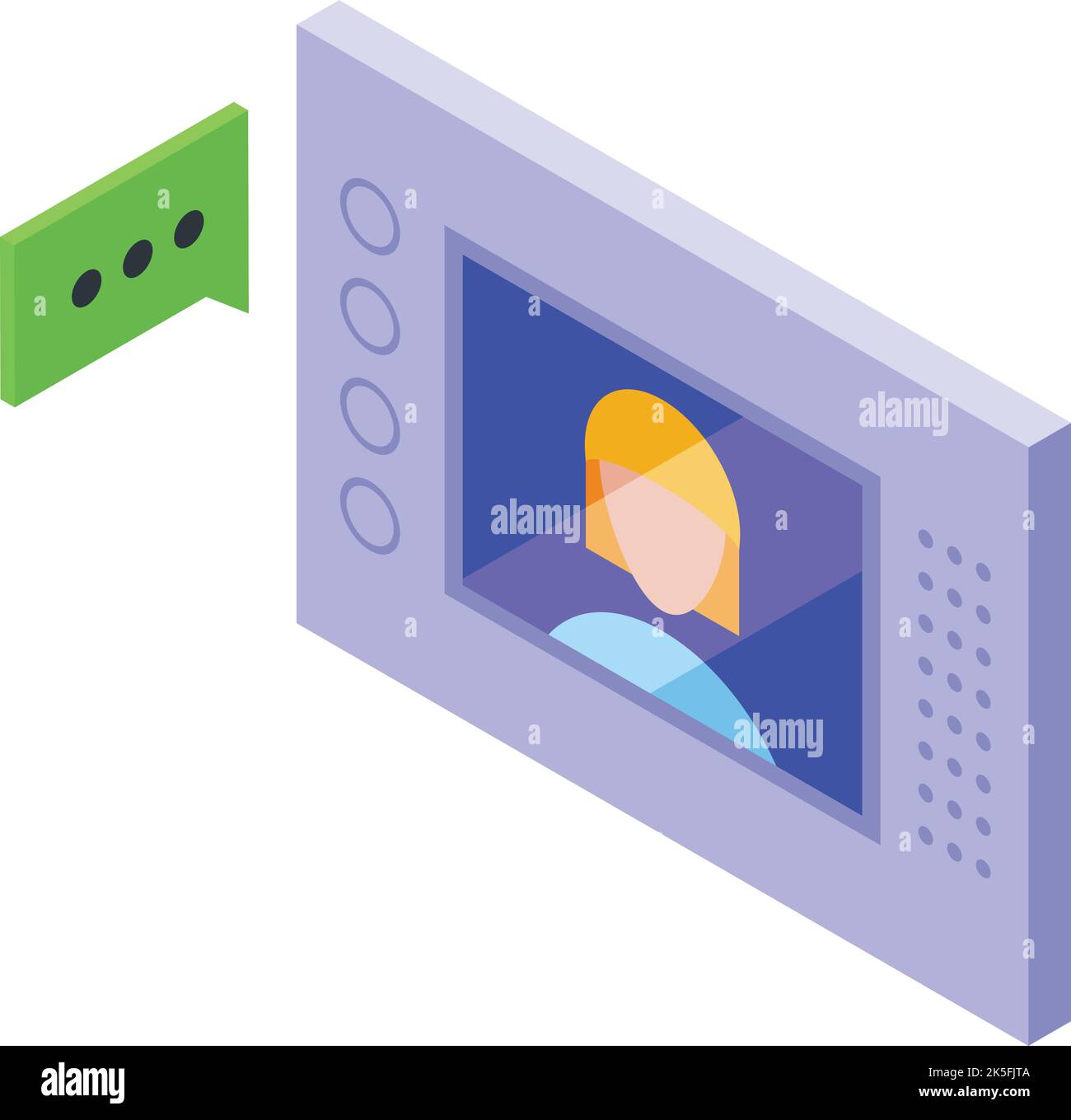 Intercom button icon isometric vector. Video door. System security ...