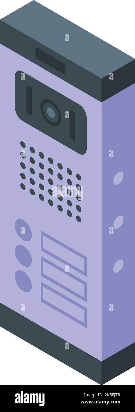 Telephone intercom icon isometric vector. Video door. Control button Stock Vector