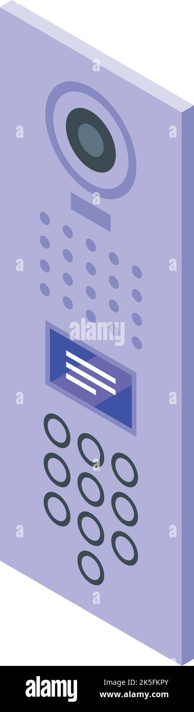 Intercom icon isometric vector. Video camera. Door phone Stock Vector