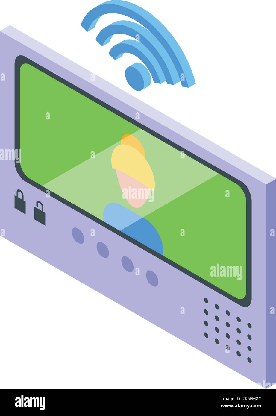 Control intercom icon isometric vector. Video door. Security system Stock Vector