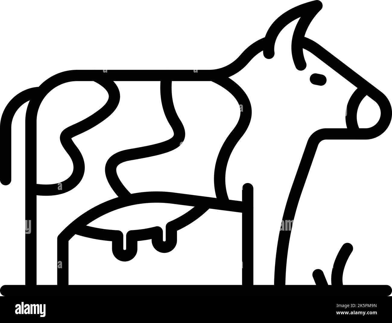 Farm cow icon outline vector. Cattle breed. Milk beef Stock Vector