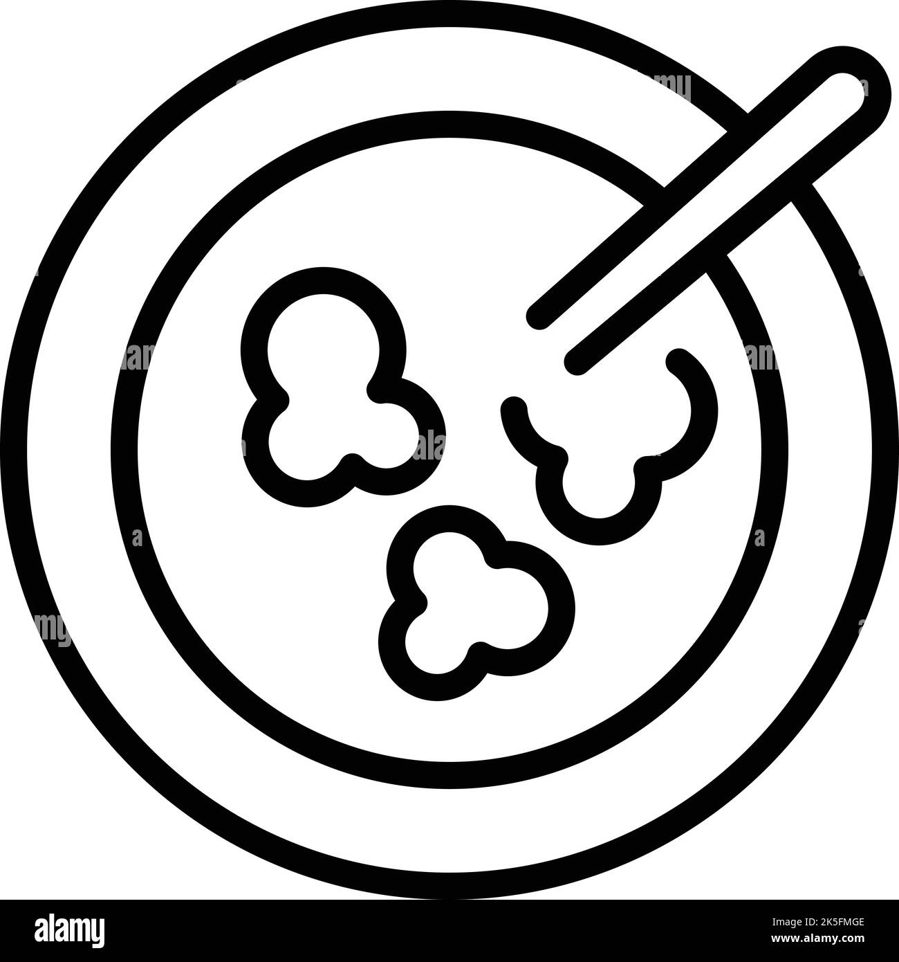 Top view soup icon outline vector. Baked dish. Food meat Stock Vector