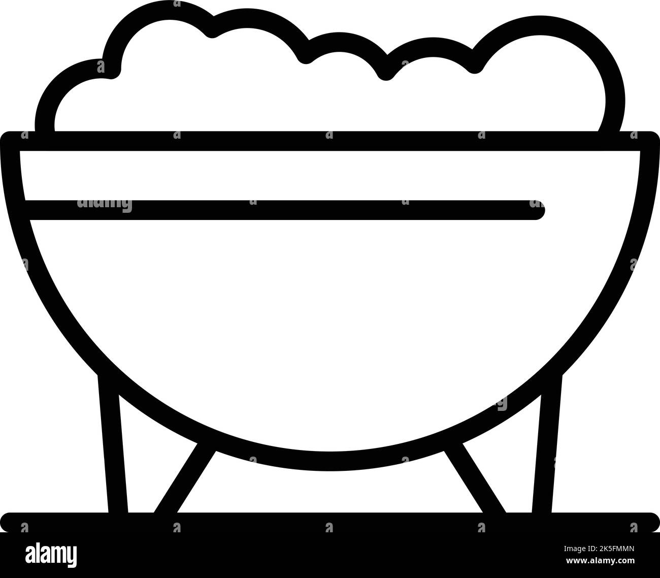Bean food icon outline vector. Baked dish. Meat cooked Stock Vector