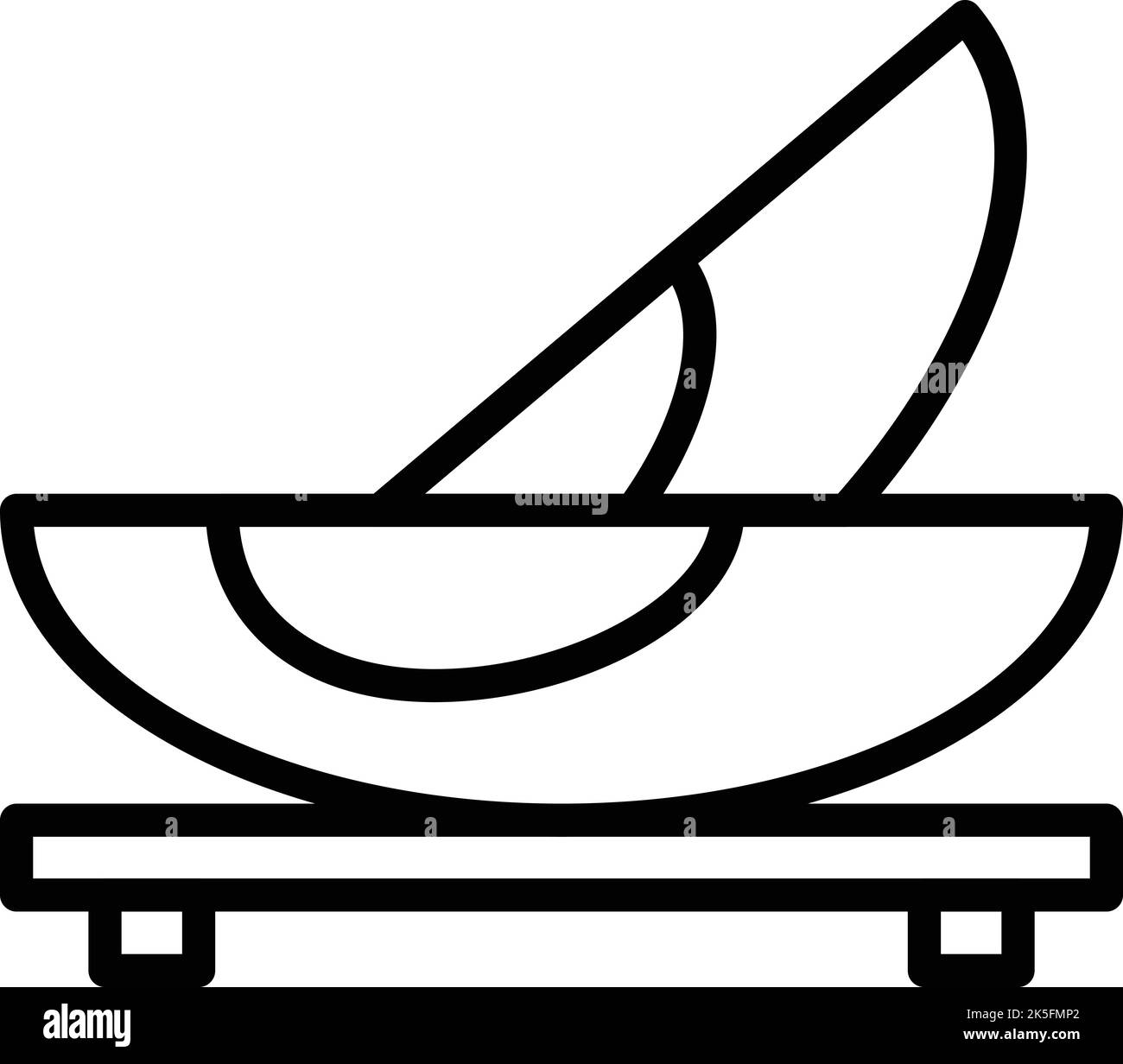 Cut fruit icon outline vector. Cooked dish. Brazilian dish Stock Vector