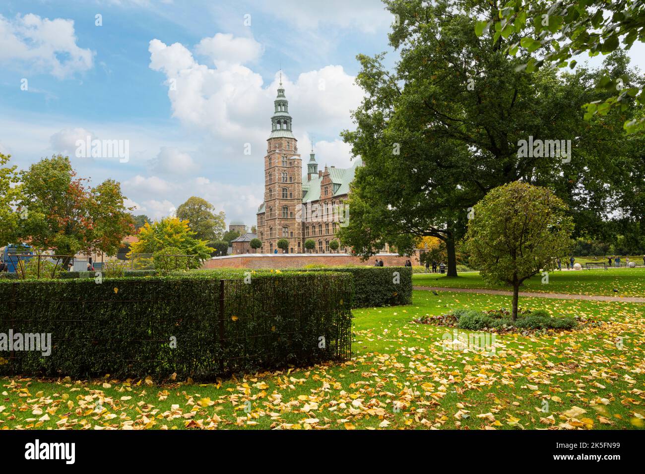 Copenhagen, Denmark. October 2022.  The Rosenborg Castle, the Dutch Renaissance Palace with gardens, guided tours and museum housing the crown jewels, Stock Photo