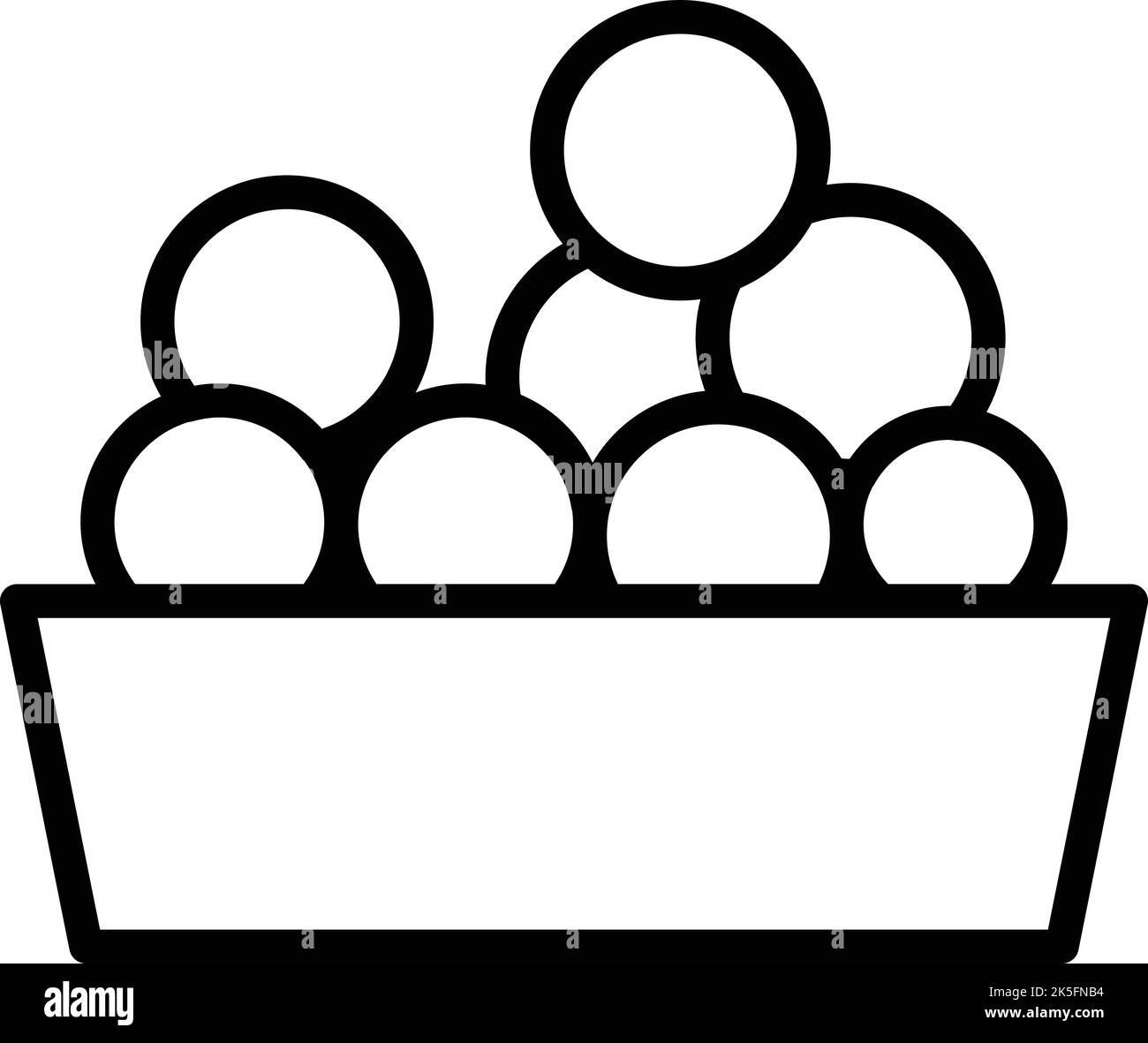 Meat balls dish icon outline vector. Baked food. Bowl cooked Stock Vector