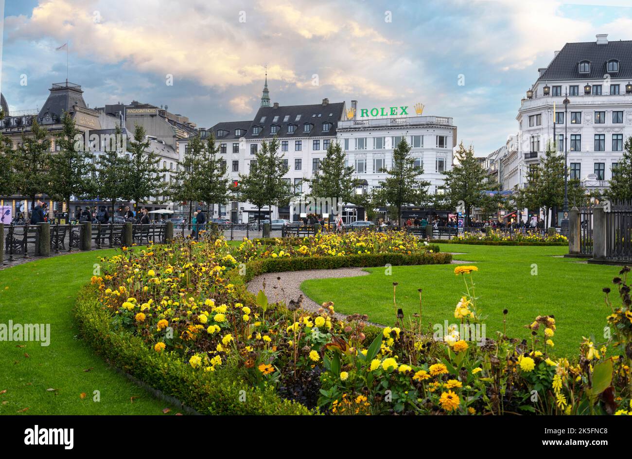 Denmark In October Copenhagen, Denmark. October 2022. Panoramic view of Kongens Nytorv ...
