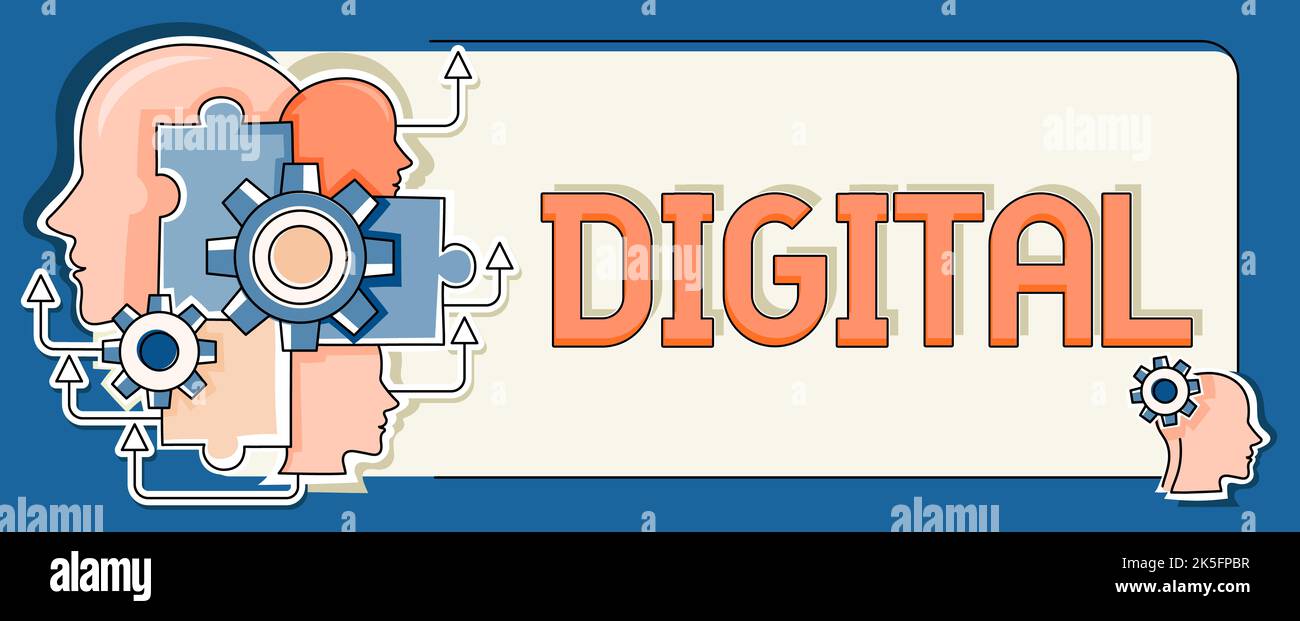 Hand writing sign Digital. Concept meaning electronic technology that