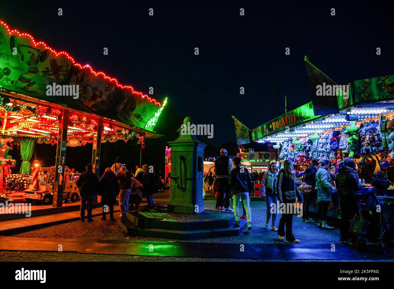 People seen visiting the fairs at night. Nijmegen
