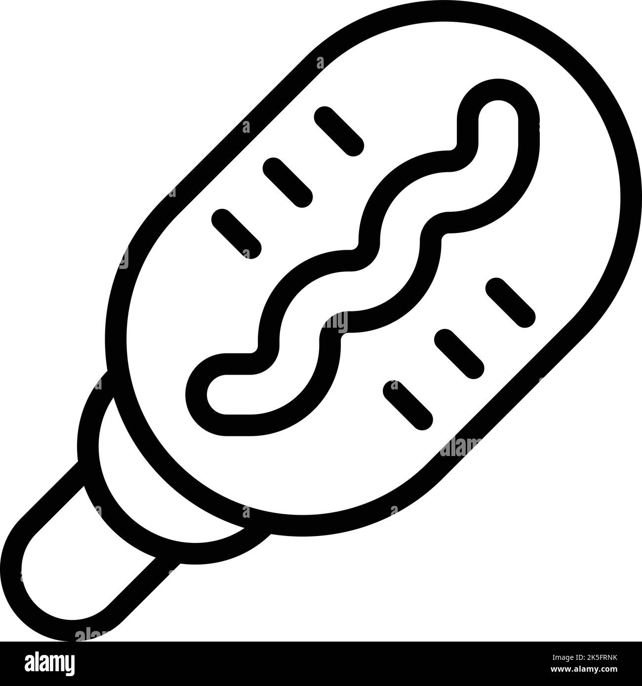 Korean hot dog icon outline vector. Corn stick. Food sauce Stock Vector
