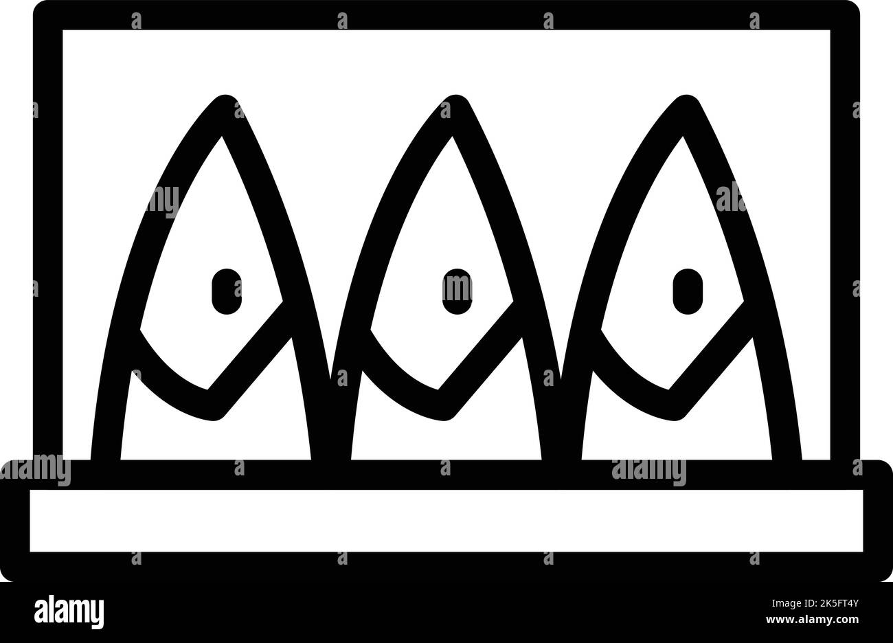 Japanese herring icon outline vector. Fish seafood. Fishing store Stock