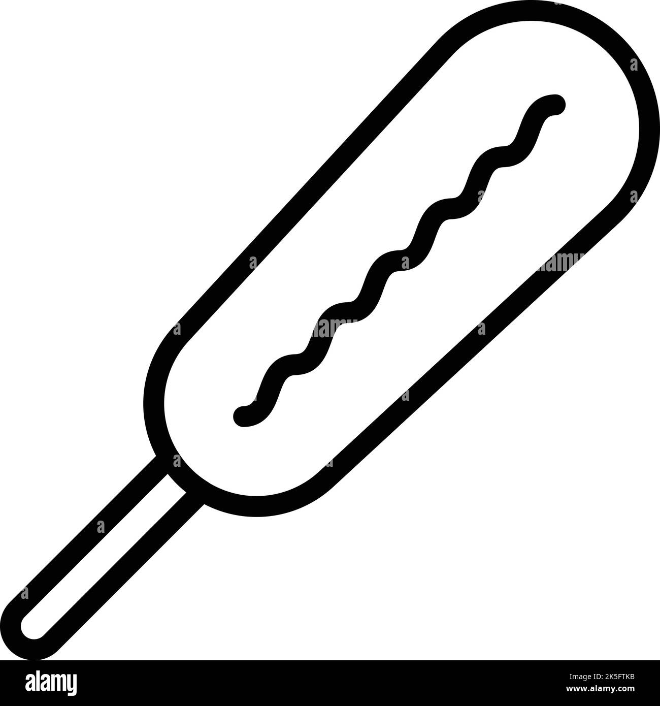 Corn dog stick icon outline vector. Corndog food. Korean food Stock Vector