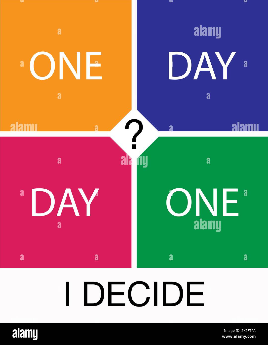 One Day Or Day One. I Decide. Inspiring motivation quote. Stock Photo