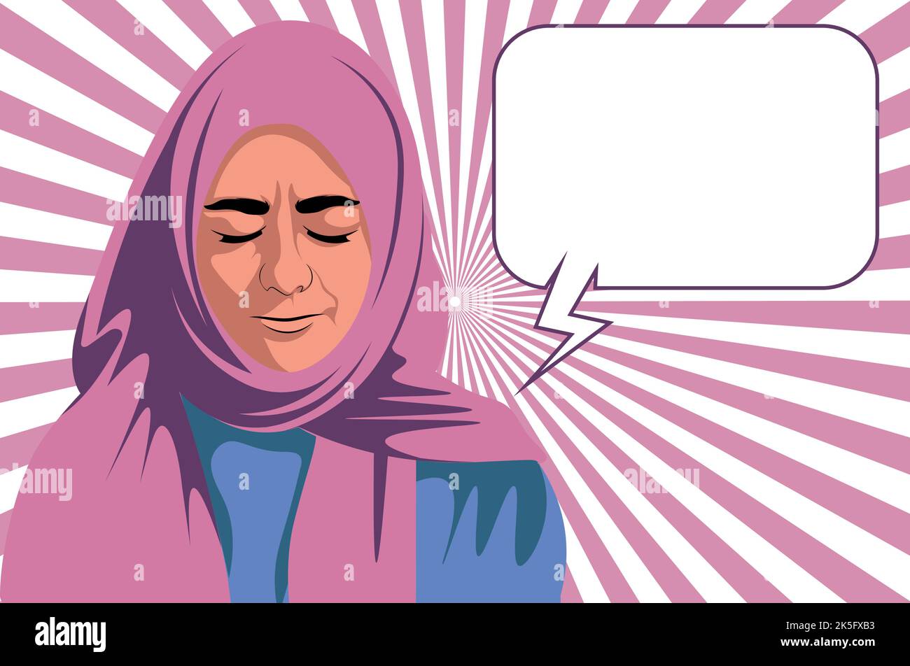 Asian, Arabian, Iranian, Islamic Muslim woman wearing hijab closed eyes