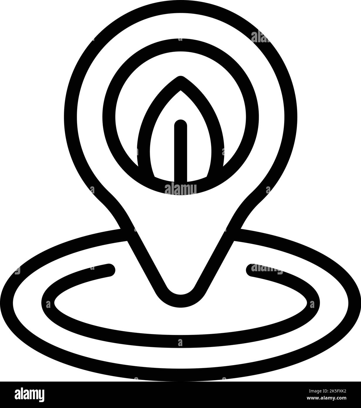 Eco plant location icon outline vector. Leaf tech. Science care Stock