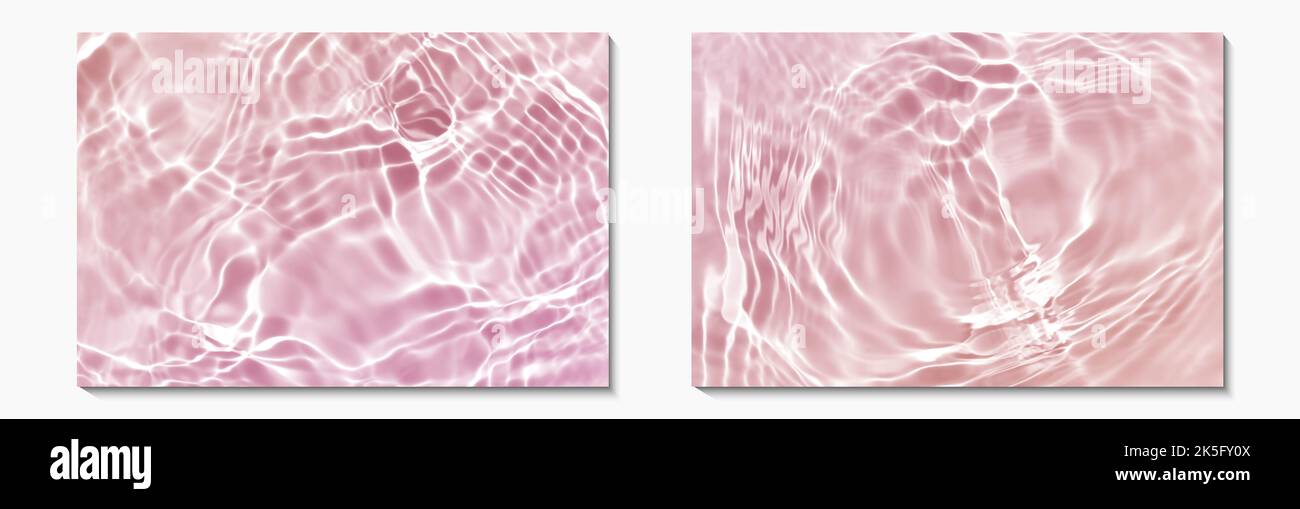 abstract pink water wave set, pure natural swirl pattern texture, background photography Stock Photo