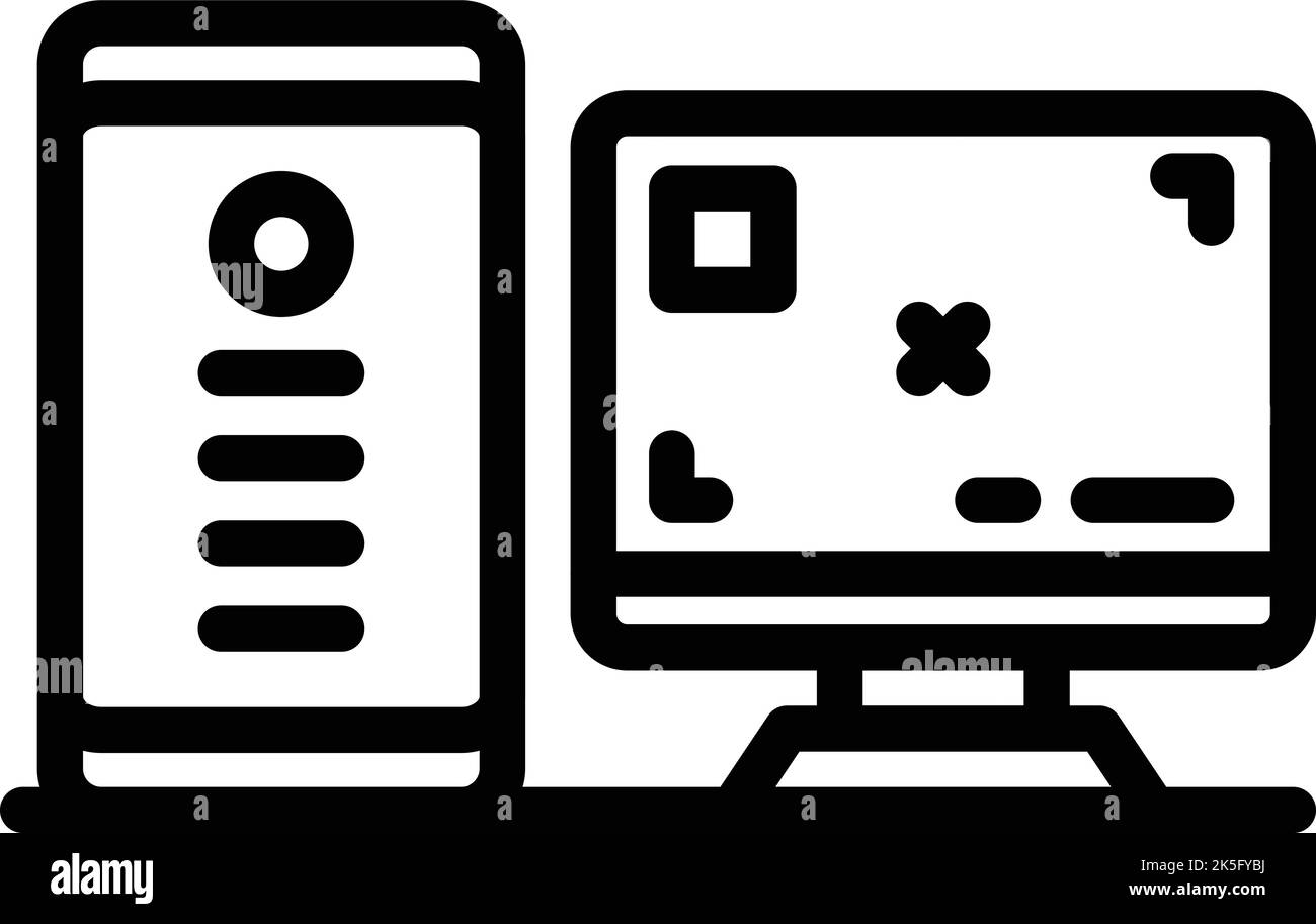 New gamer pc icon outline vector. Online app. Sport electronic Stock ...