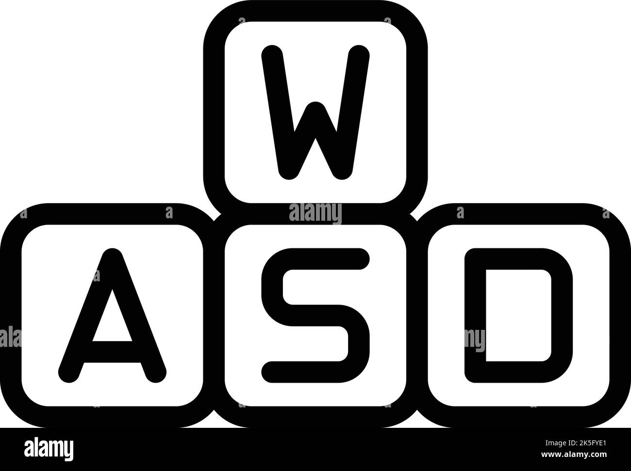 Wasd gamer icon outline vector. Online play. Sport electronic Stock Vector