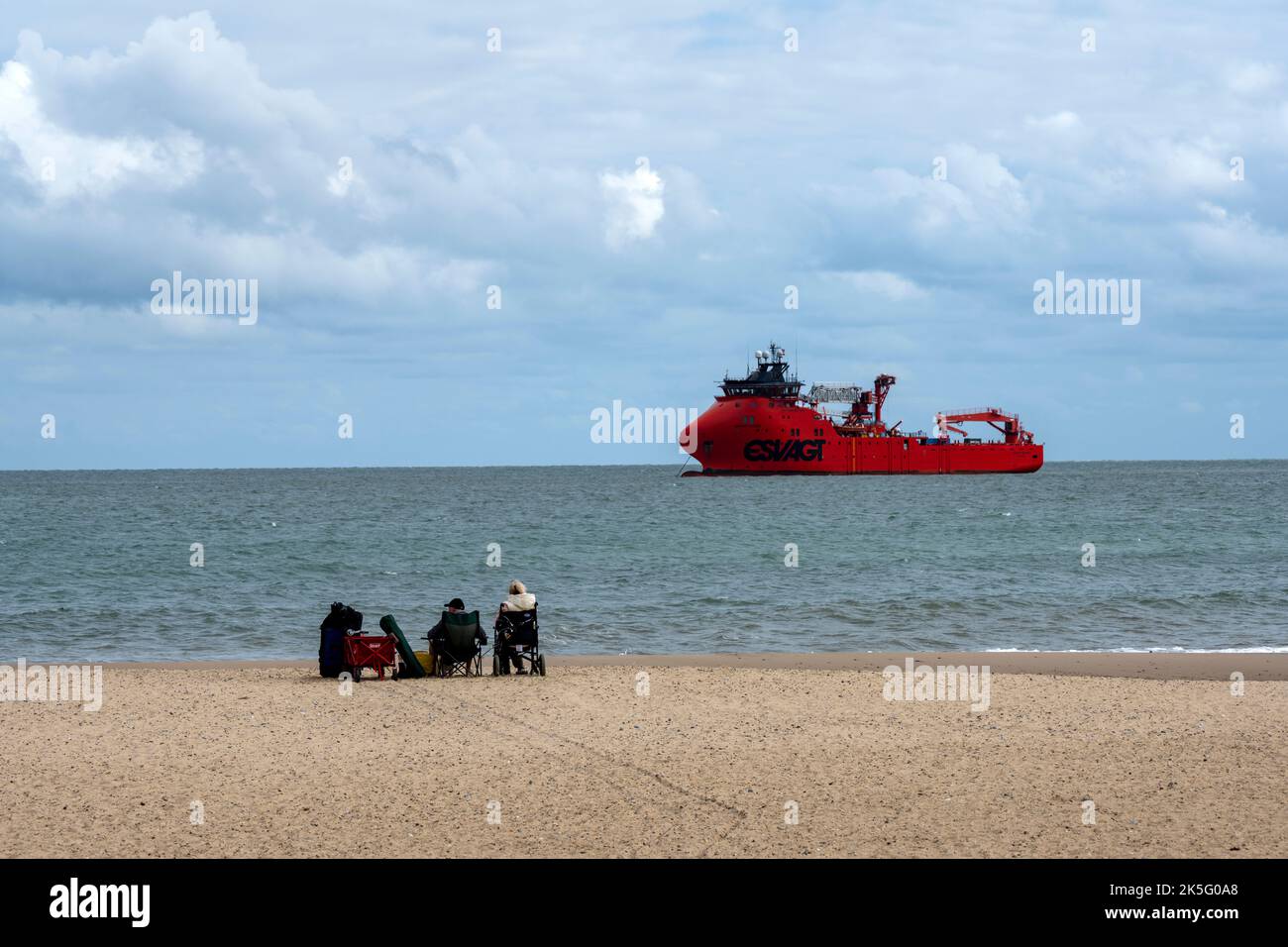 Esvagt Njord specialised offshore energy support ship, Great Yarmouth, Norfolk UK. Stock Photo