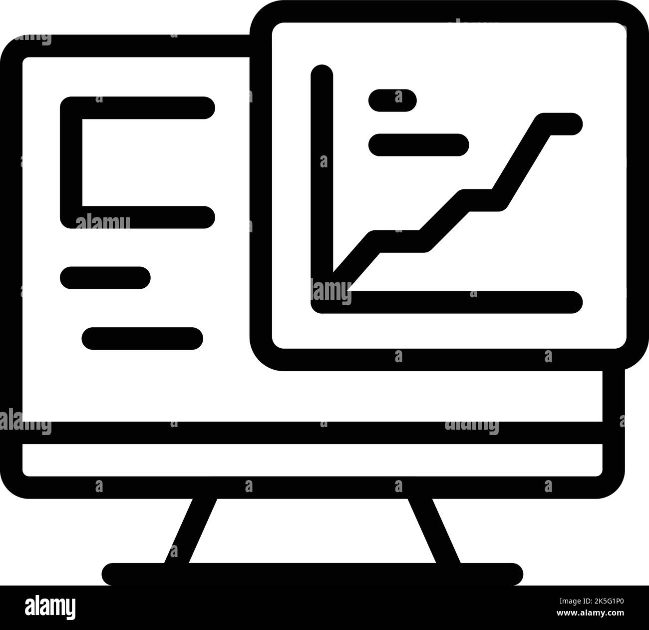 Software graph icon outline vector monitor code web work stock vector