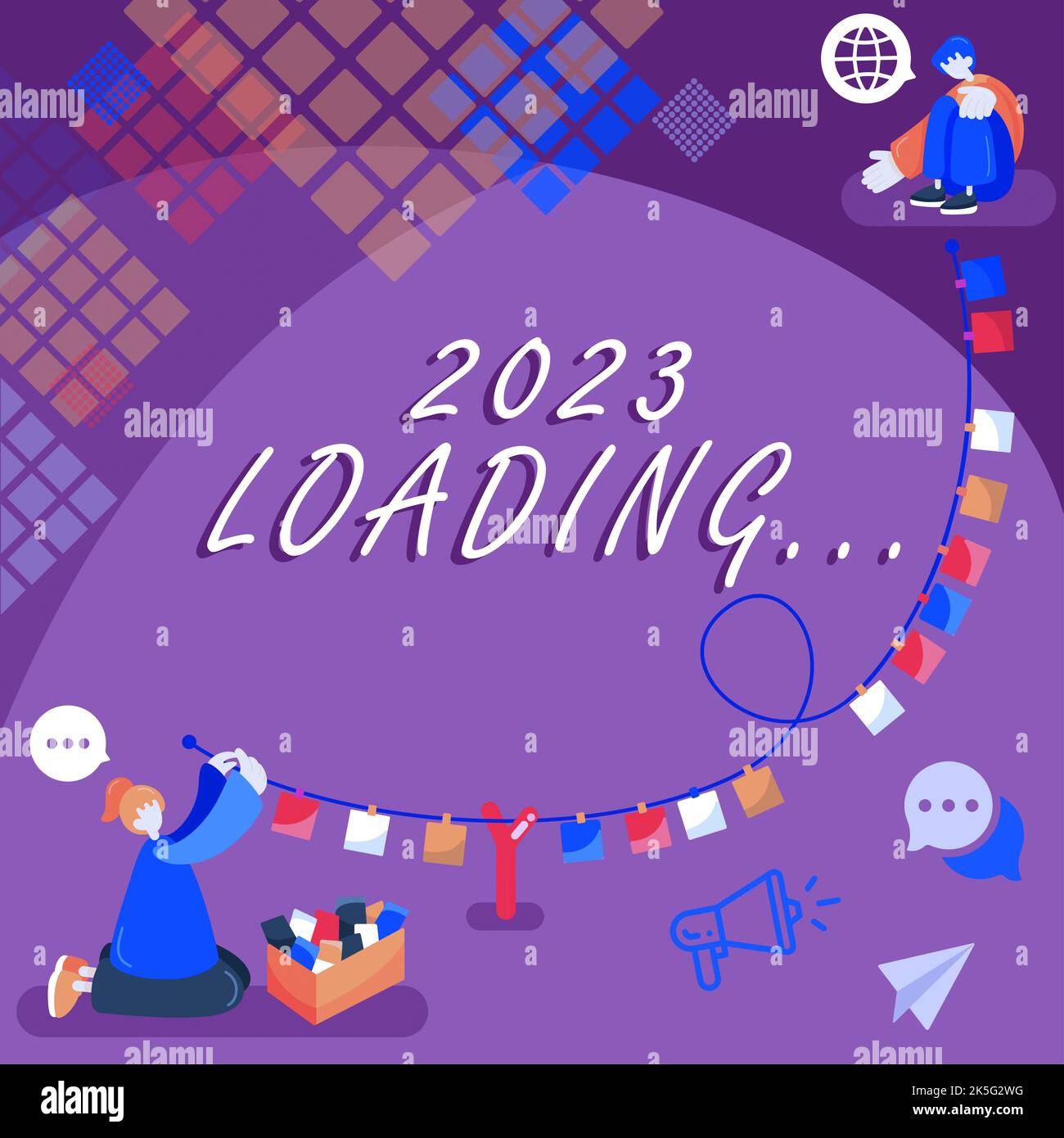 Text showing inspiration 2023 Loading.... Concept meaning a year