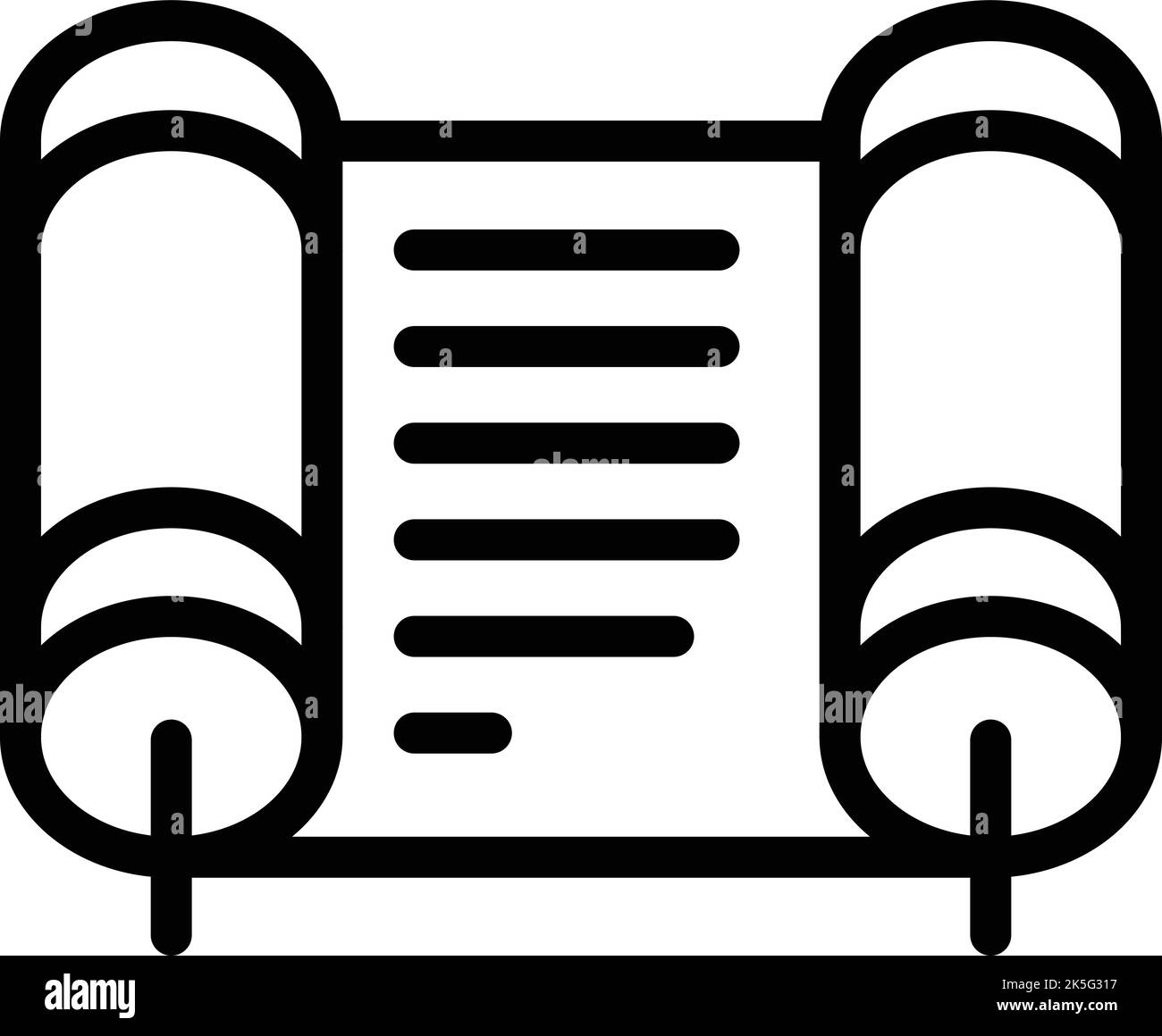 Papyrus roll icon outline vector. Temple greek. Rome palace Stock Vector