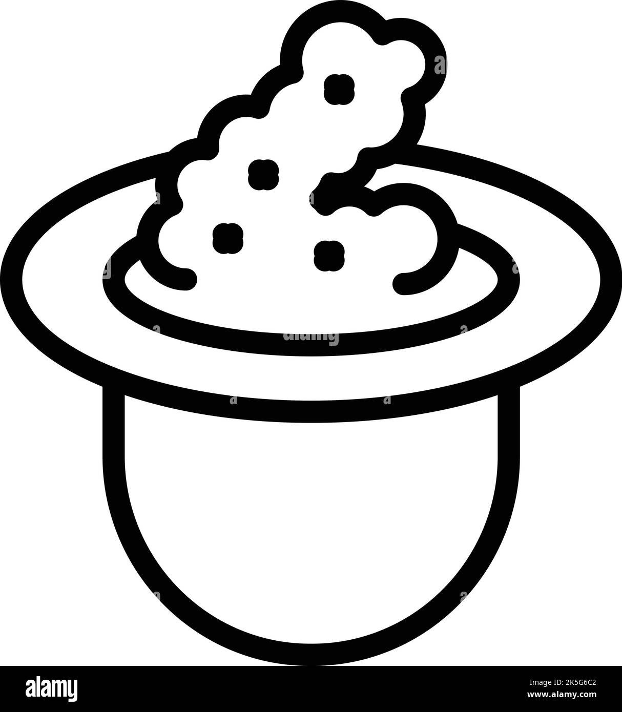 Top hat show icon outline vector. Wizard trick. Bunny cap Stock Vector