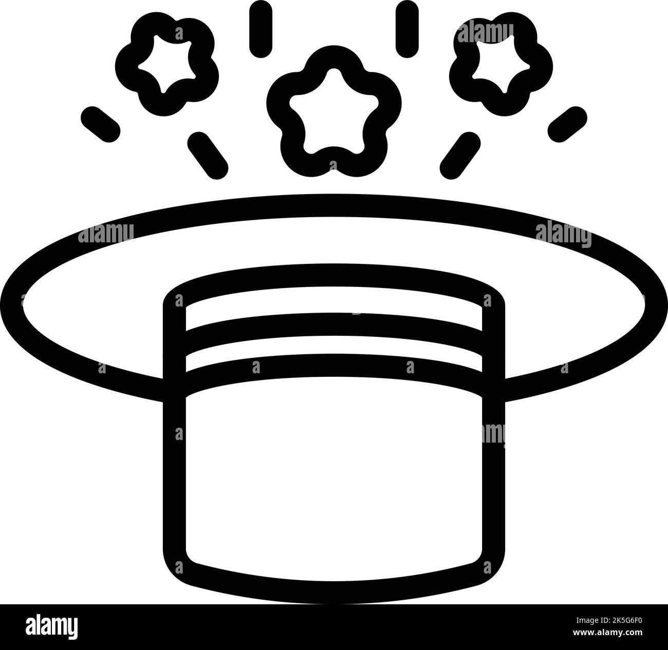 Trick hat icon outline vector. Circus show. Magician design Stock