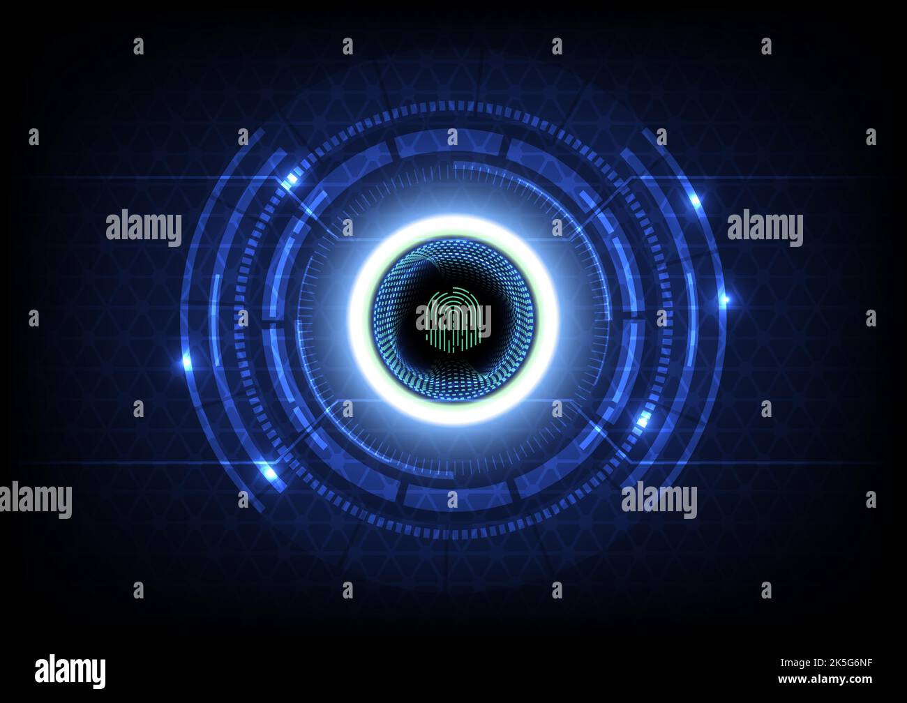 Abstract fingerprint technology background. Cyber security concept. Stock Vector