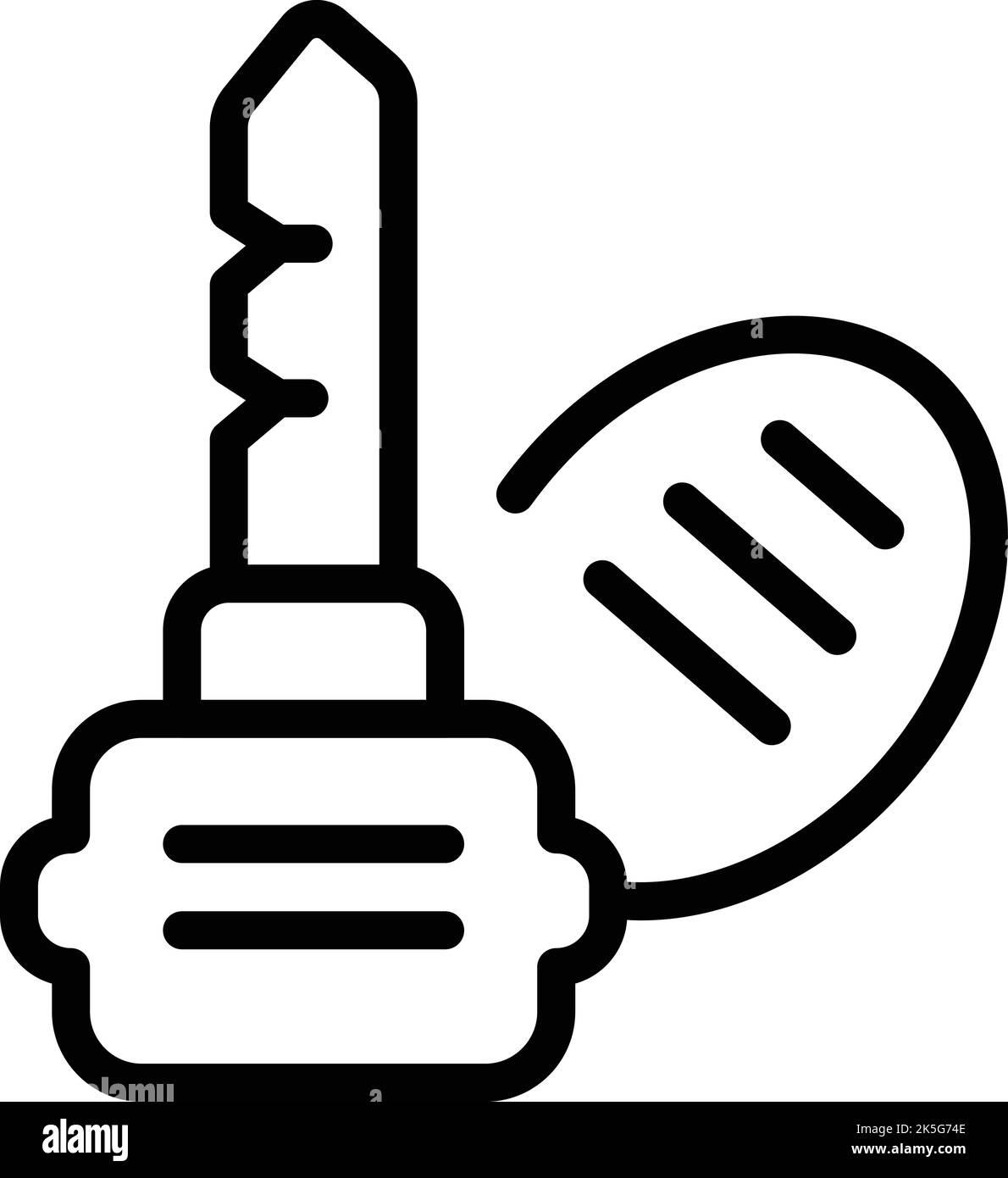 New home key icon outline vector. Element surface. Interior house Stock