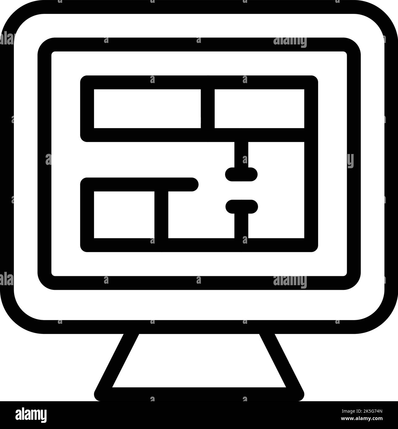 House plan monitor icon outline vector. Floor cement. Stone material ...