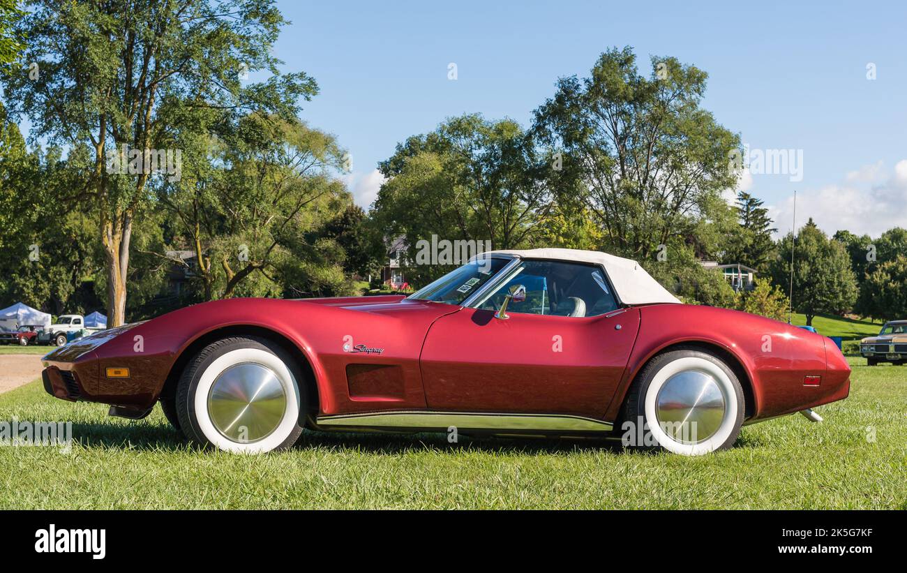 FRANKENMUTH, MI/USA SEPTEMBER 13, 2015 A 1975 Chevrolet Corvette car
