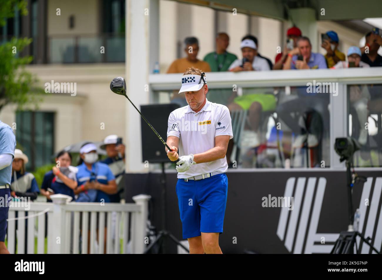 Ian Poulter of England prepares to hit at 10 during the 2nd round of the LIV Golf Invitational Bangkok at Stonehill Golf Course in Bangkok, THAILAND Stock Photo