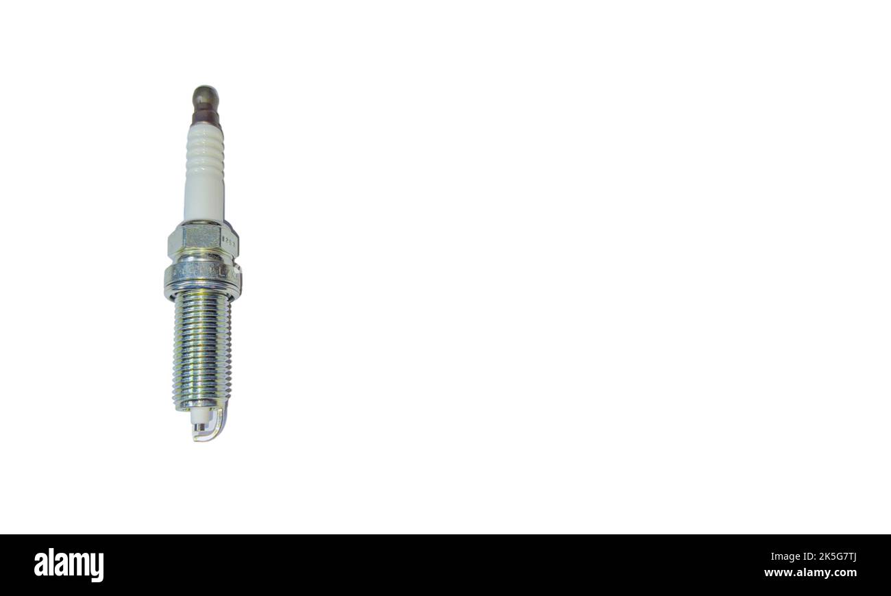 close up photo of spark plug parts for gasoline fueled cars on white