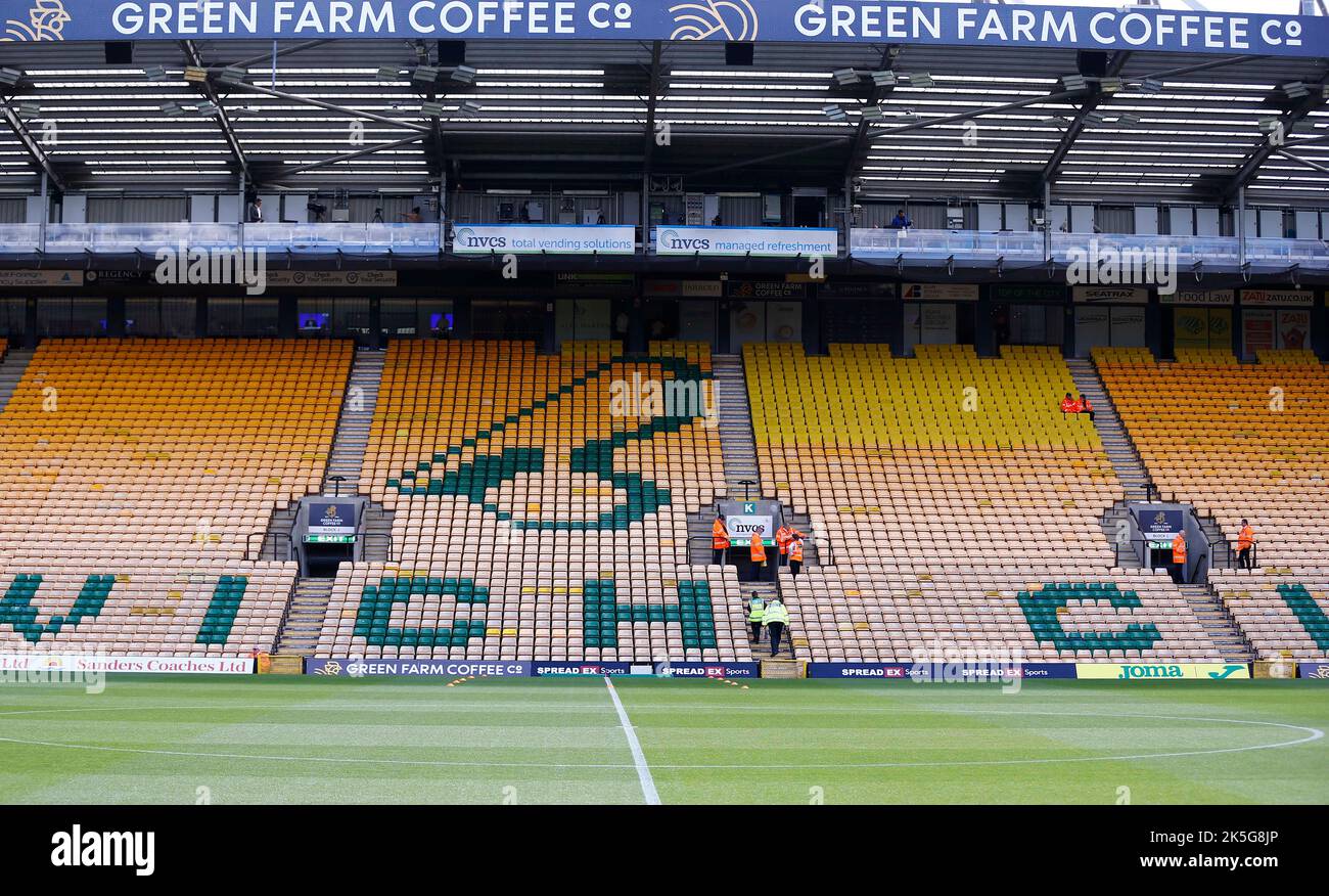 Norwich, UK. 08th Oct, 2022. A general view of the ground during the Sky Bet Championship match between Norwich City and Preston North End at Carrow Road on October 8th 2022 in Norwich, England. (Photo by Mick Kearns/phcimages.com) Credit: PHC Images/Alamy Live News Stock Photo