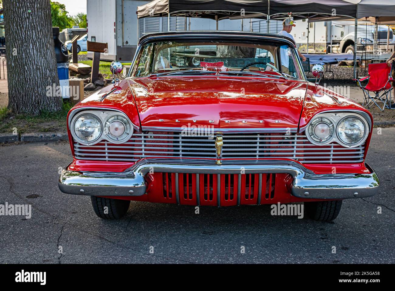 Falcon Heights, MN - June 19, 2022: High perspective front view of a