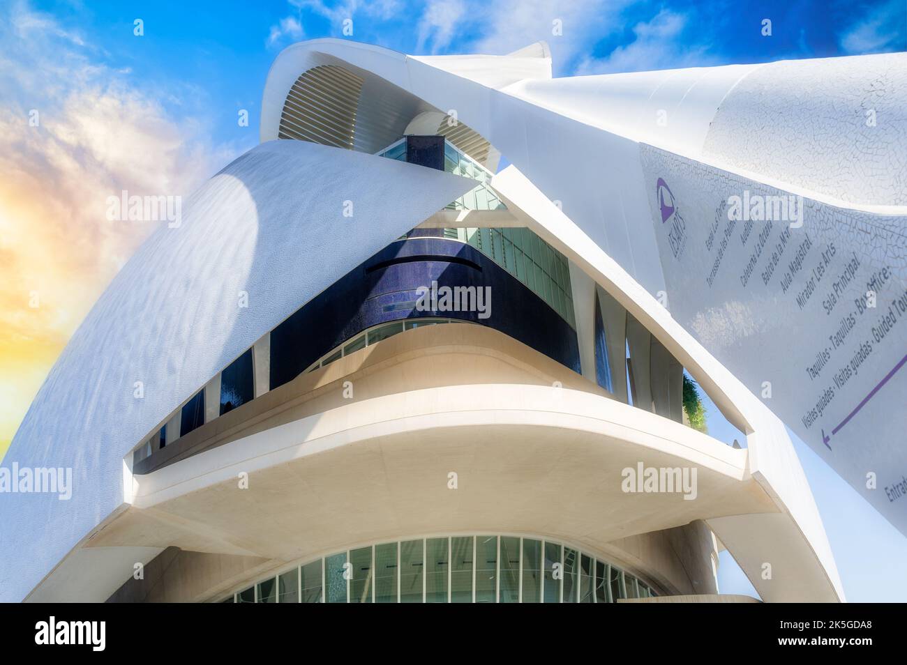 Valencia, Spain - Octuber 3, 2022: Palace of Arts of Queen Sofia Stock Photo