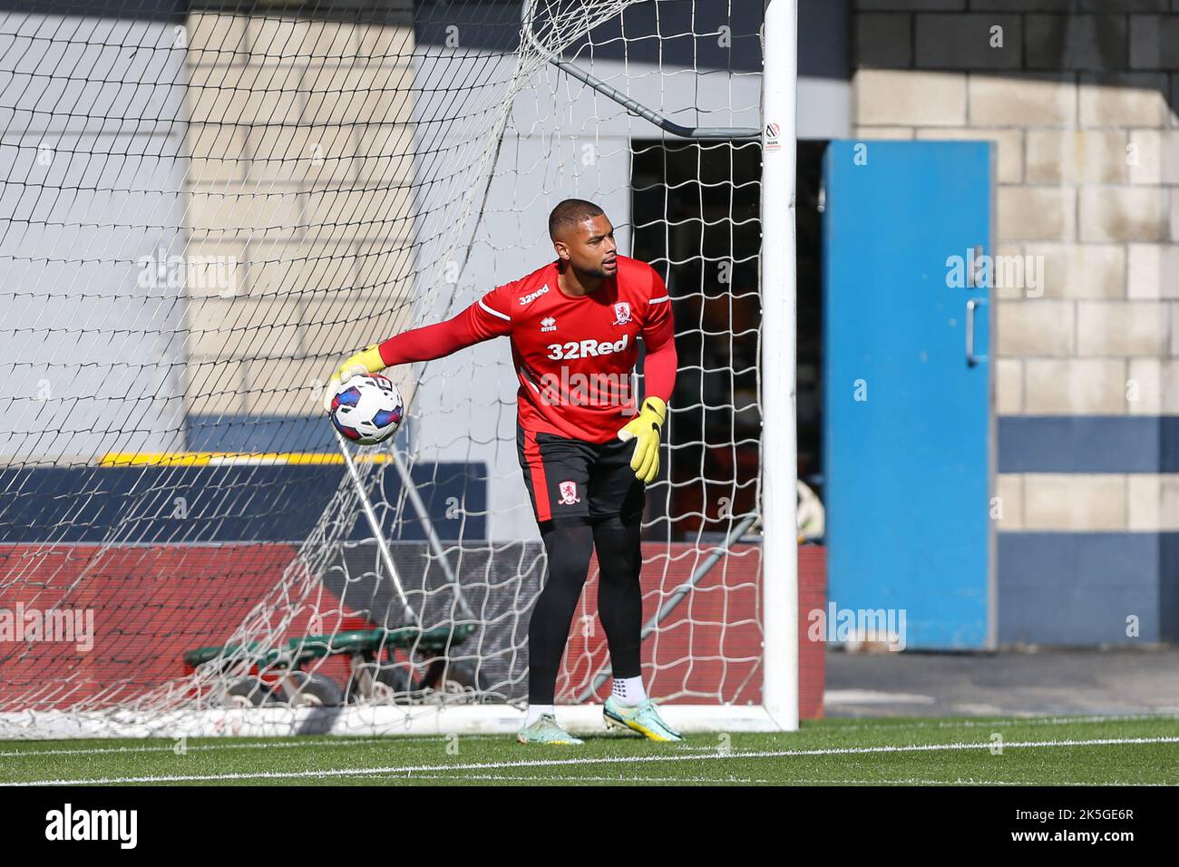 London, UK. 08th Oct, 2022. Zack Steffen #1 of Middlesbrough warms up during the Sky Bet Championship match Millwall vs Middlesbrough at The Den, London, United Kingdom, 8th October 2022 (Photo by Arron Gent/News Images) in London, United Kingdom on 10/8/2022. (Photo by Arron Gent/News Images/Sipa USA) Credit: Sipa USA/Alamy Live News Stock Photo