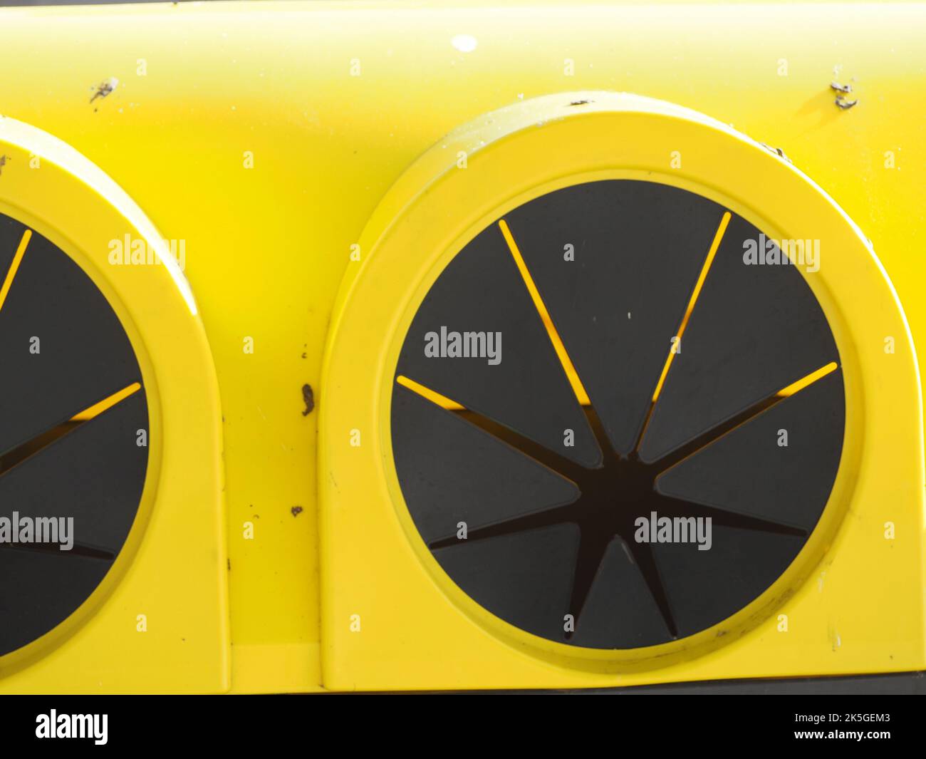 yellow bin for selective garbage recycling. Recycling concept and