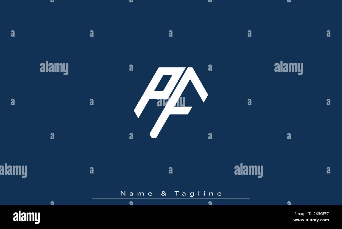 Alphabet letters Initials Monogram logo PF , FP Stock Vector