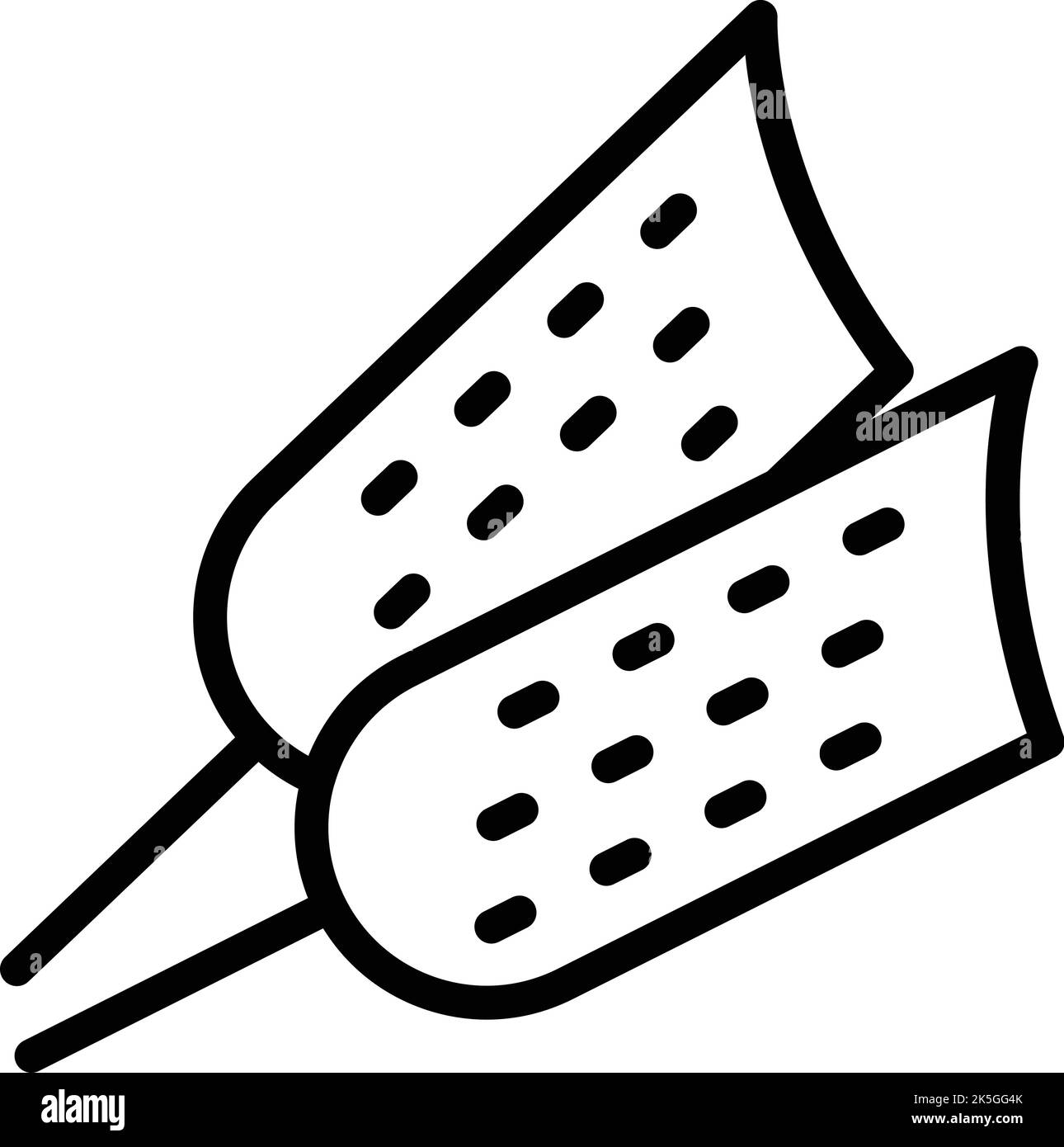 Korea corn dog icon outline vector. Corndog stick. Sauce fried Stock Vector
