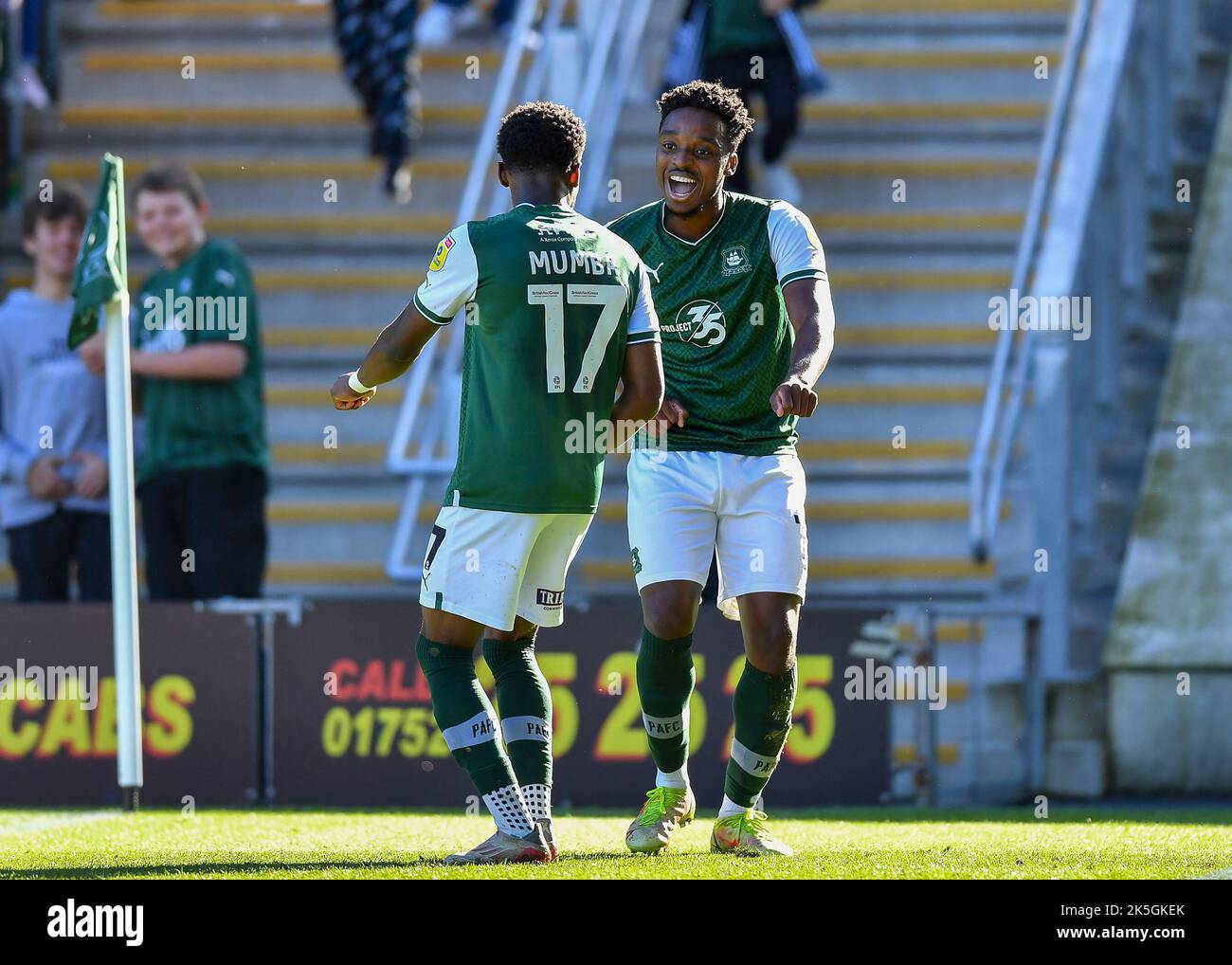 GOAL 10 Plymouth Argyle full back Bali Mumba (17) and Plymouth Argyle