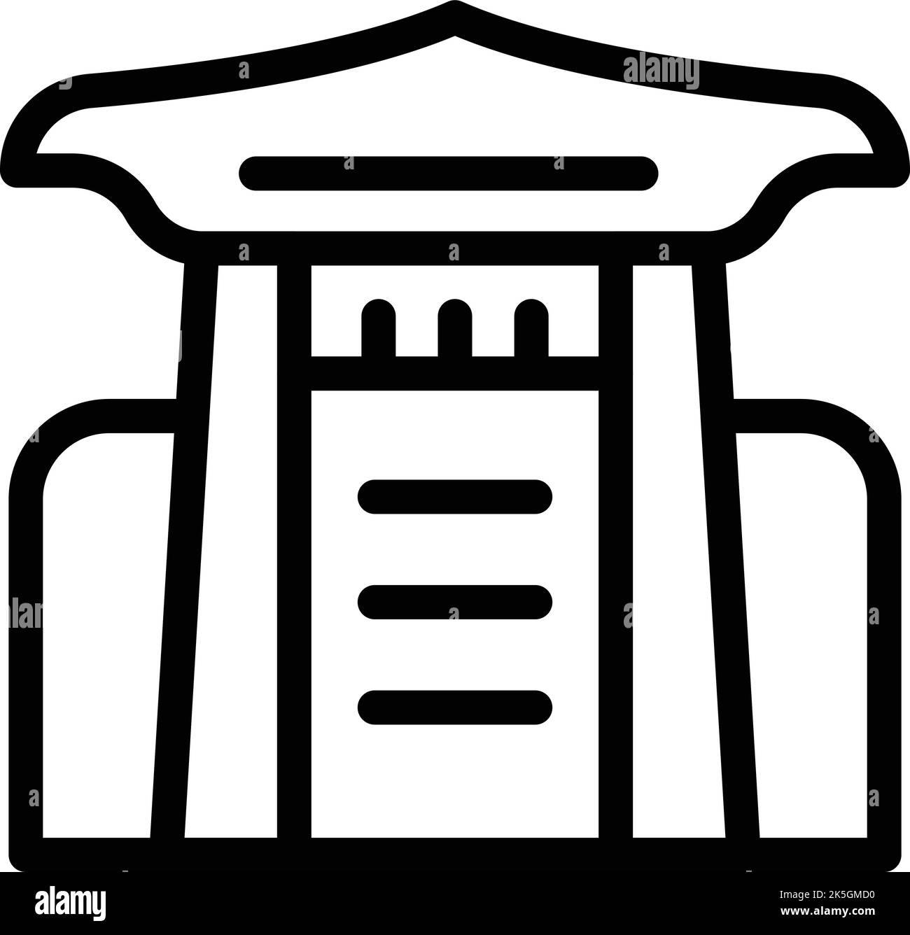 Arch japan house icon outline vector. Temple city. Tokyo map Stock Vector