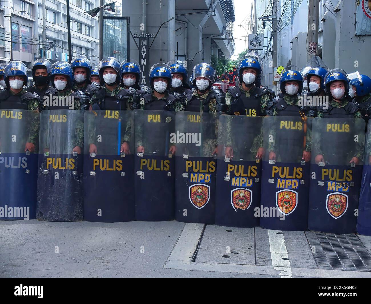 Manila philippines 08th oct 2022 the civil disturbance management