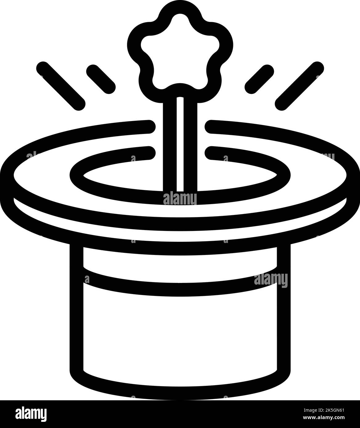 Wand show icon outline vector. Rabbit trick. Magic hat Stock Vector ...
