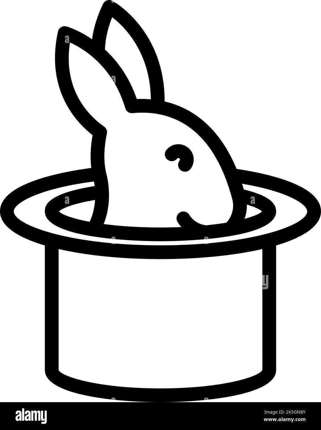 Magic rabbit icon outline vector. Magician hat. Circus show Stock