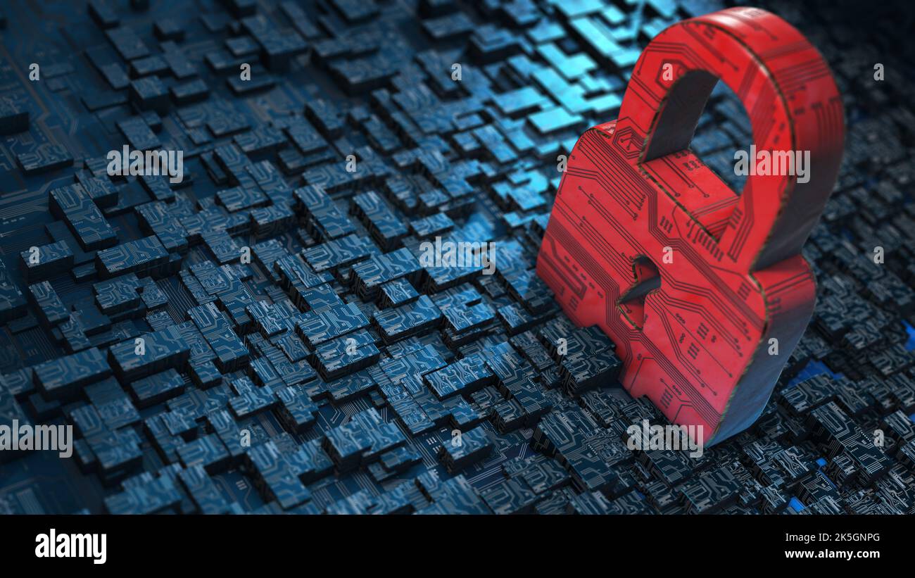 Cyber security, conceptual illustration. Stock Photo