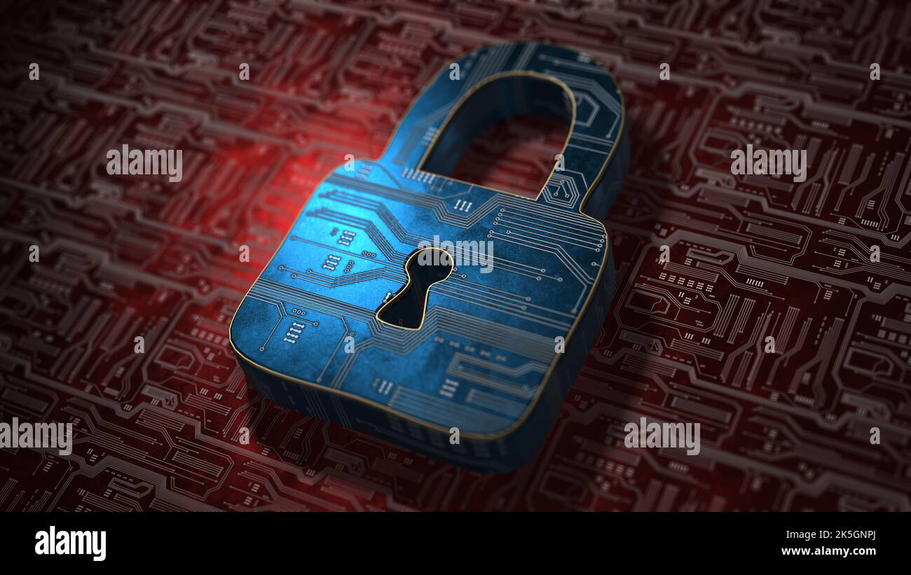 Cyber security, conceptual illustration. Stock Photo