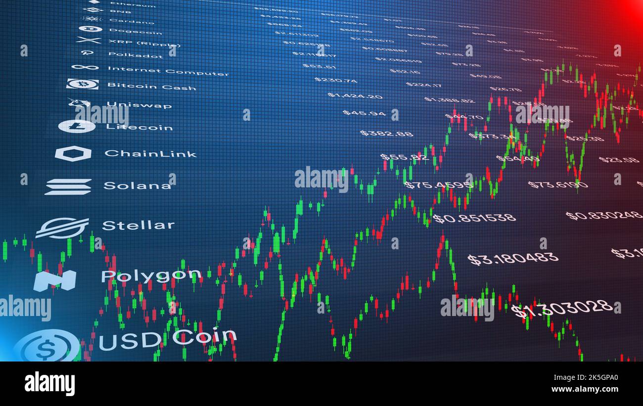 Cryptocurrency digital currency exchange, illustration Stock Photo Alamy